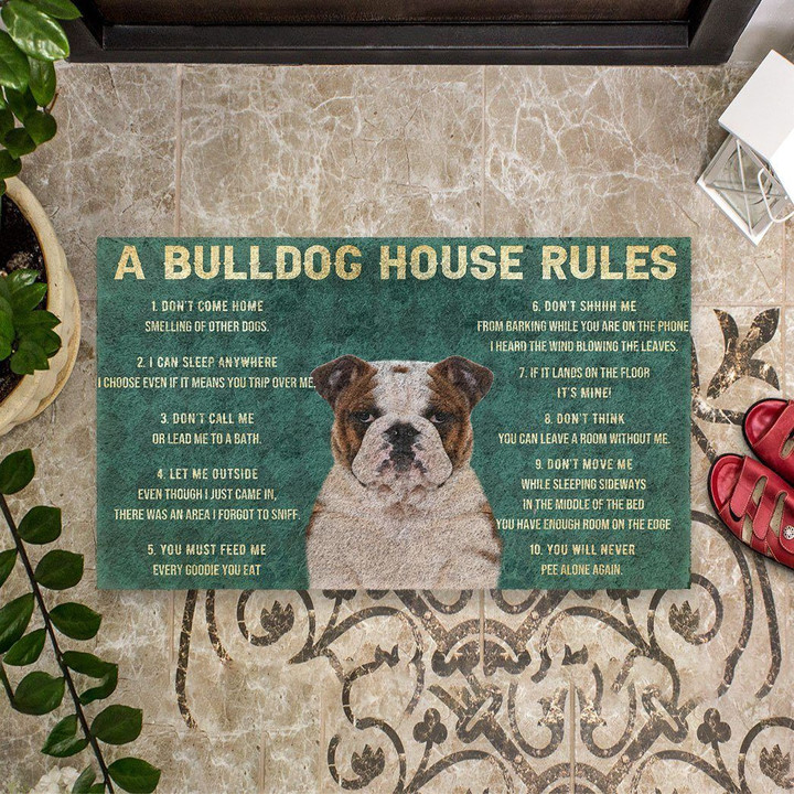 House Rules Bulldog Dog Doormat DHC04062028 - 1