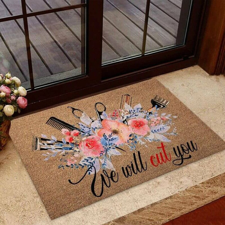 We Will Cut You Hairdresser Doormat - 1