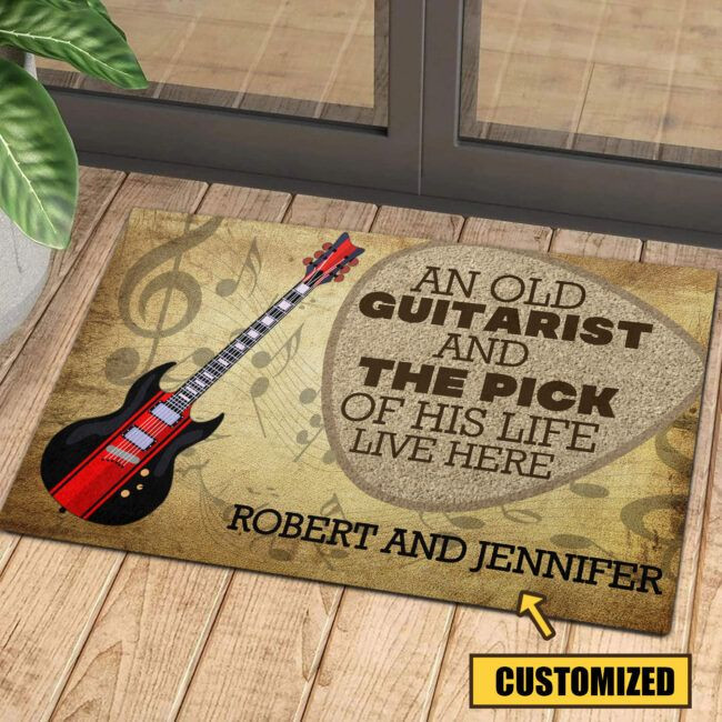 Love Guitar Music Personalized Doormat DHC070673 - 1