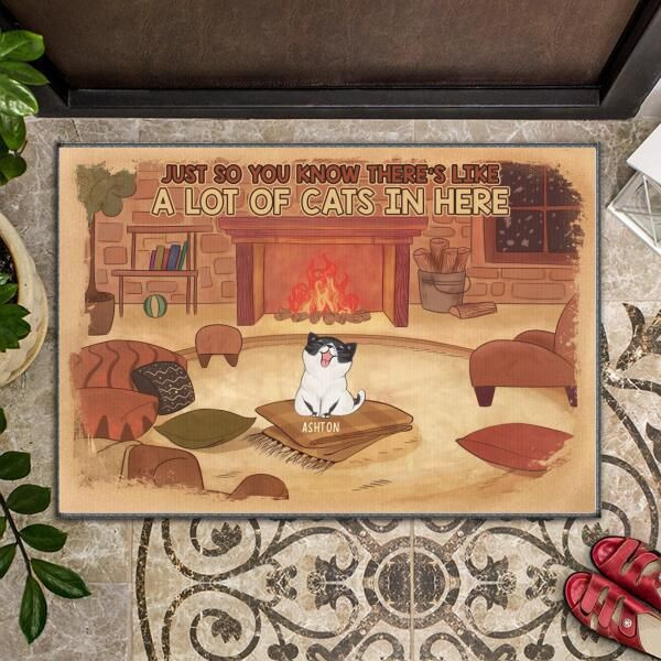 Just So You Know Cute Laughing Cats Personalized Doormat DHC05061526 - 1
