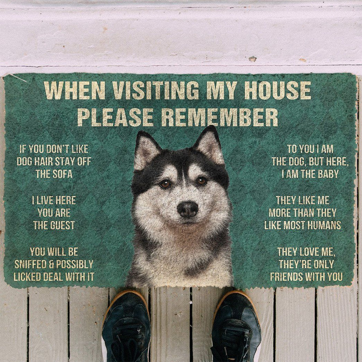 Husky Dogs House Rules Doormat DHC04064336 - 1