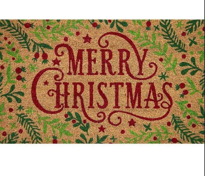 Merry Merry Colourful Christmas CLT091029R Doormat - 1