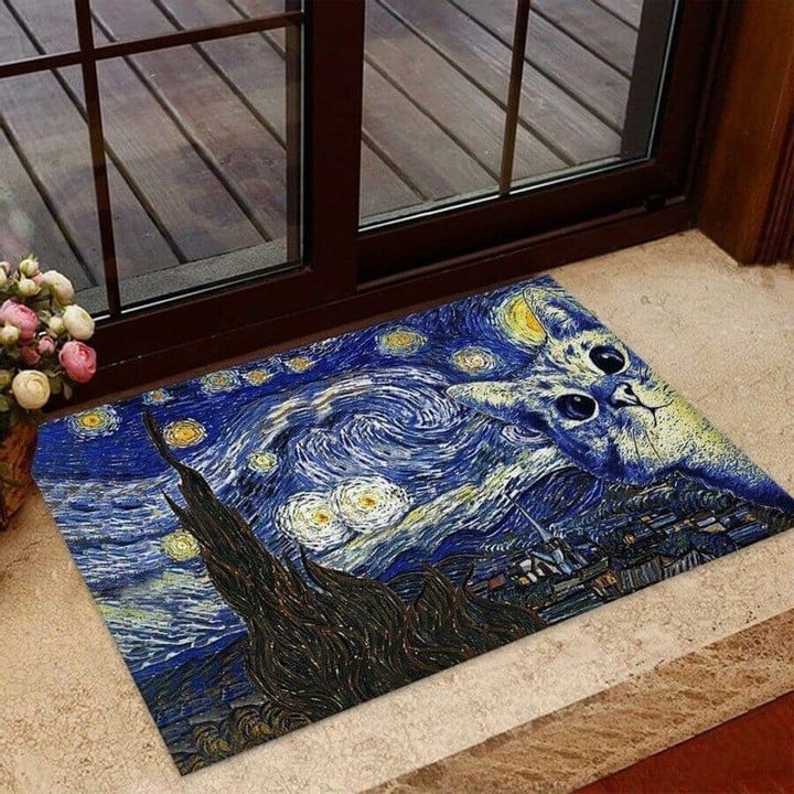 Starry Cat Doormat - 1
