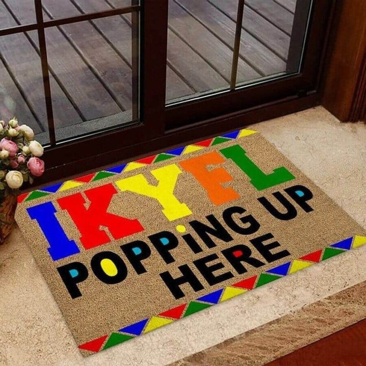 IKYFL Popping Up Here African American Coir Pattern Print Doormat - 1