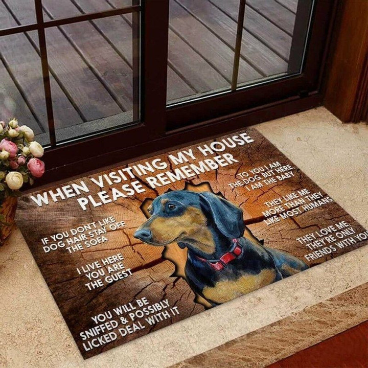Please remember Dog Coir pattern print Doormat - 1