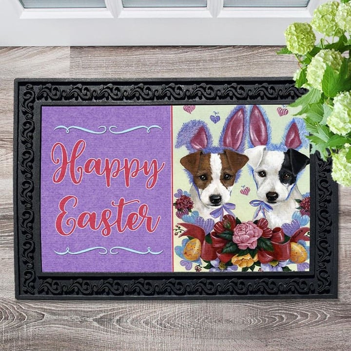 Jack Russell Spring Bunny Doormat DHC04064078 - 1