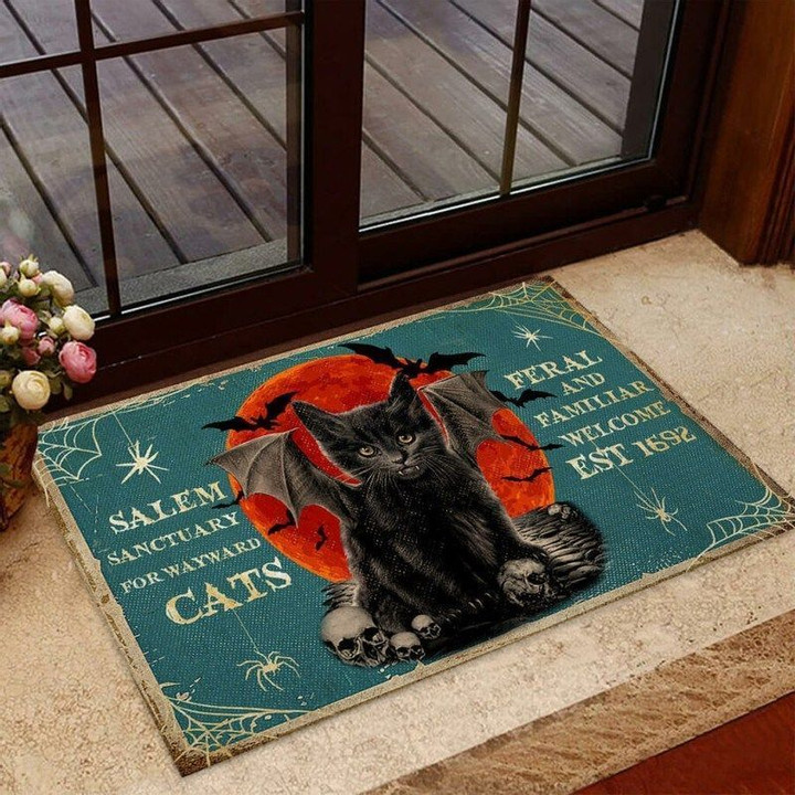 Salem Sanctuary Black cat Doormat - 1