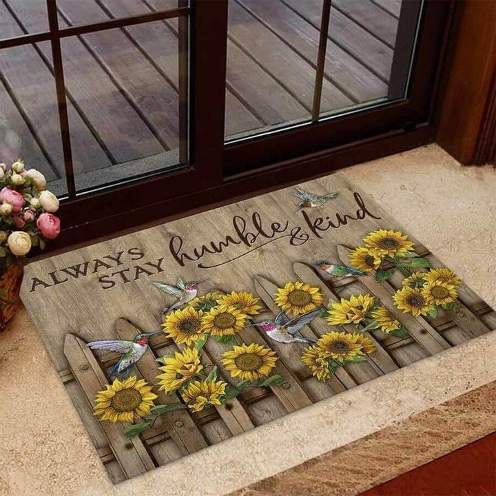 Always Stay Humble And Kind- Sunflower Doormat - 1