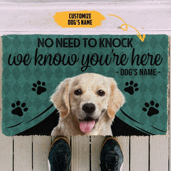 Labrador Retriever We Know Youre Here Personalized Doormat DHC04062096 - 1