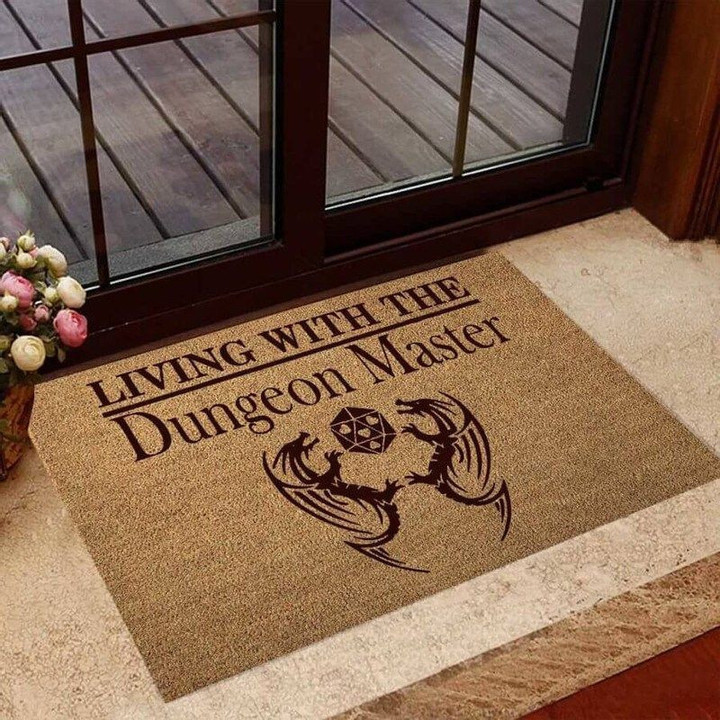 i am Living With The Dm Tabletop Role-playing Game RPG Coir Pattern Print Doormat - 1