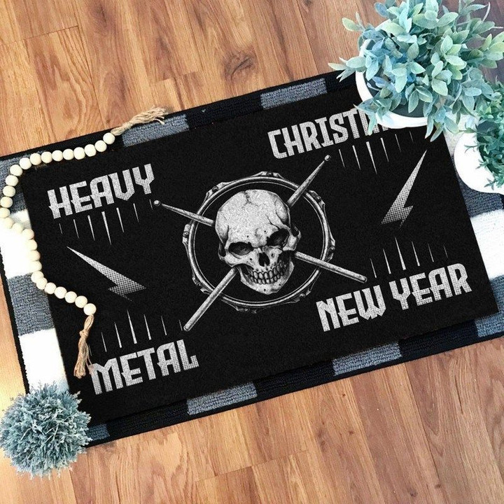 Heavy christmas metal new year Doormat - 1