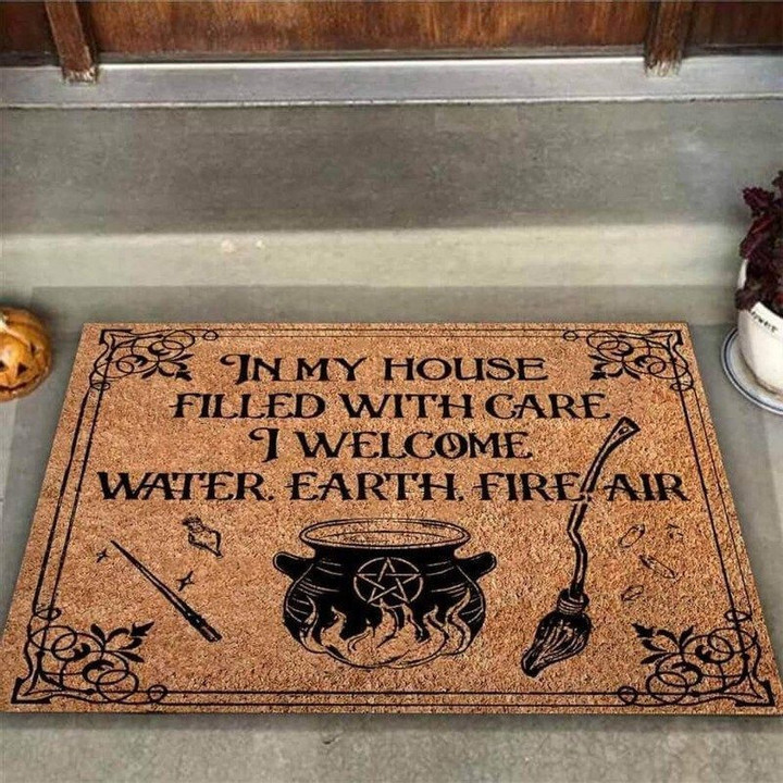 In My House Witch Coir Pattern Print Doormat - 1