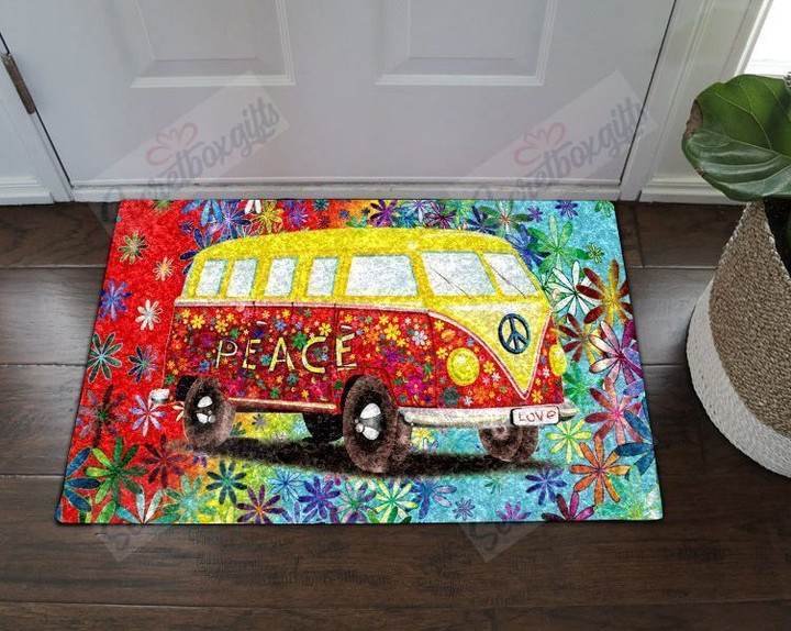 Hippie Peace And Love Bus AM1510425CL Doormat - 1