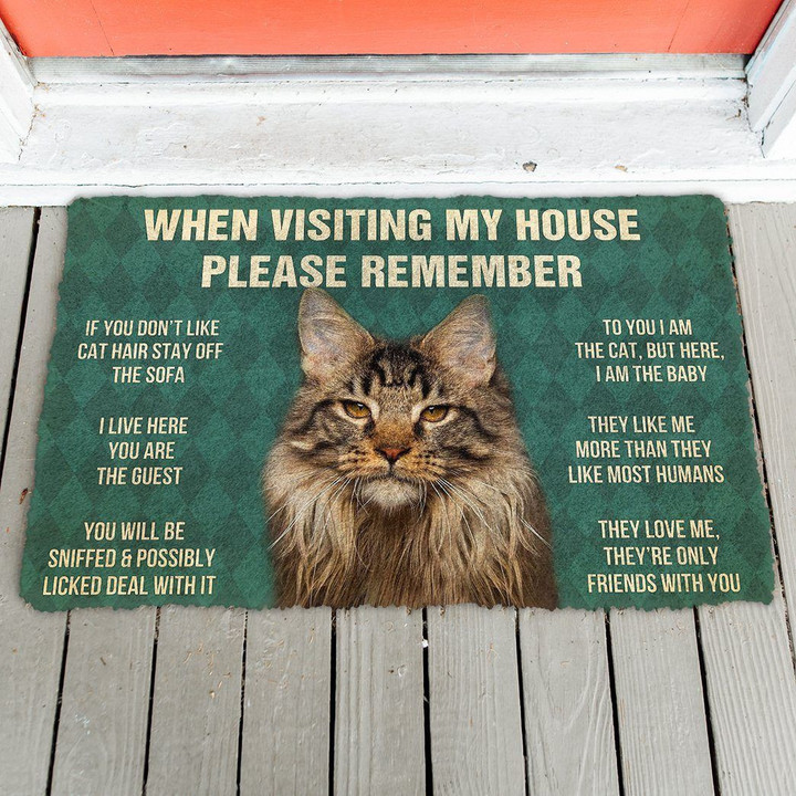 Maine Coon Cat House Rules Doormat DHC04062325 - 1