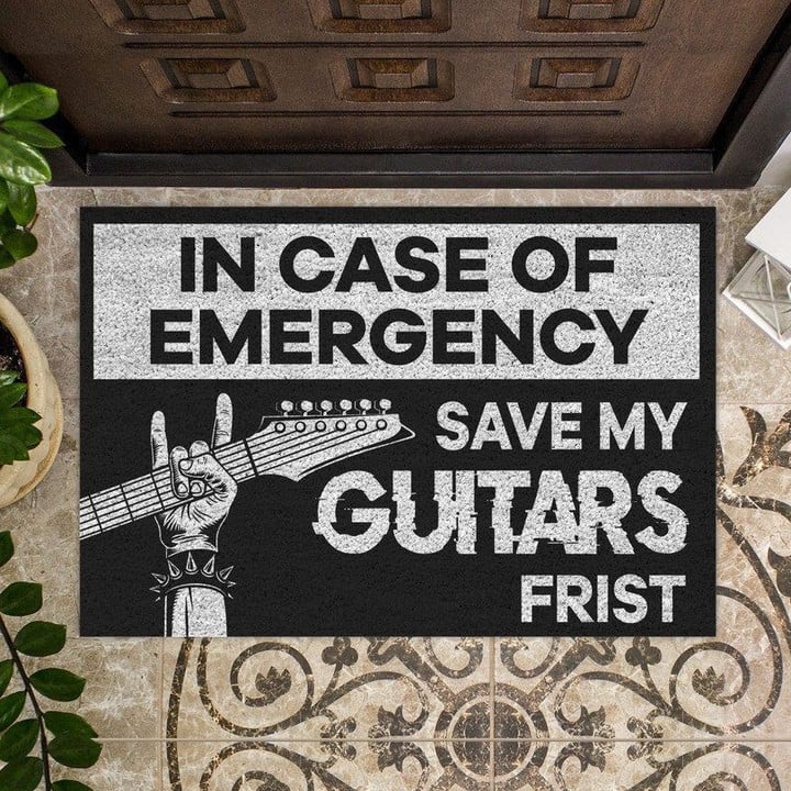 In case of emergency save my guitars frist Doormat - 1
