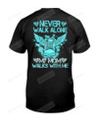 Never Walk Alone My Mom Walks With Me Wings Shoes Heart Tshirt Mama In Heaven Tee Memorial Mother's Day Tee