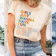 Girls Just Wanna Have Fundamental Human Rights Shirt, Feminist T-Shirts, Rights Shirt for Women, Rights Shirt for Women, Women's Rights