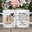 Custom Dog Portrait Mug, Dear Mom Thanks For All The Belly Rubs Mug, Dog Memorial Gift Mug