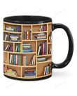 Library Book Shelf Mug, Bookshelf Coffee Mug, Book Lovers Gifts, Librarian Gift, Classics Book Shelf Mug For Men Women
