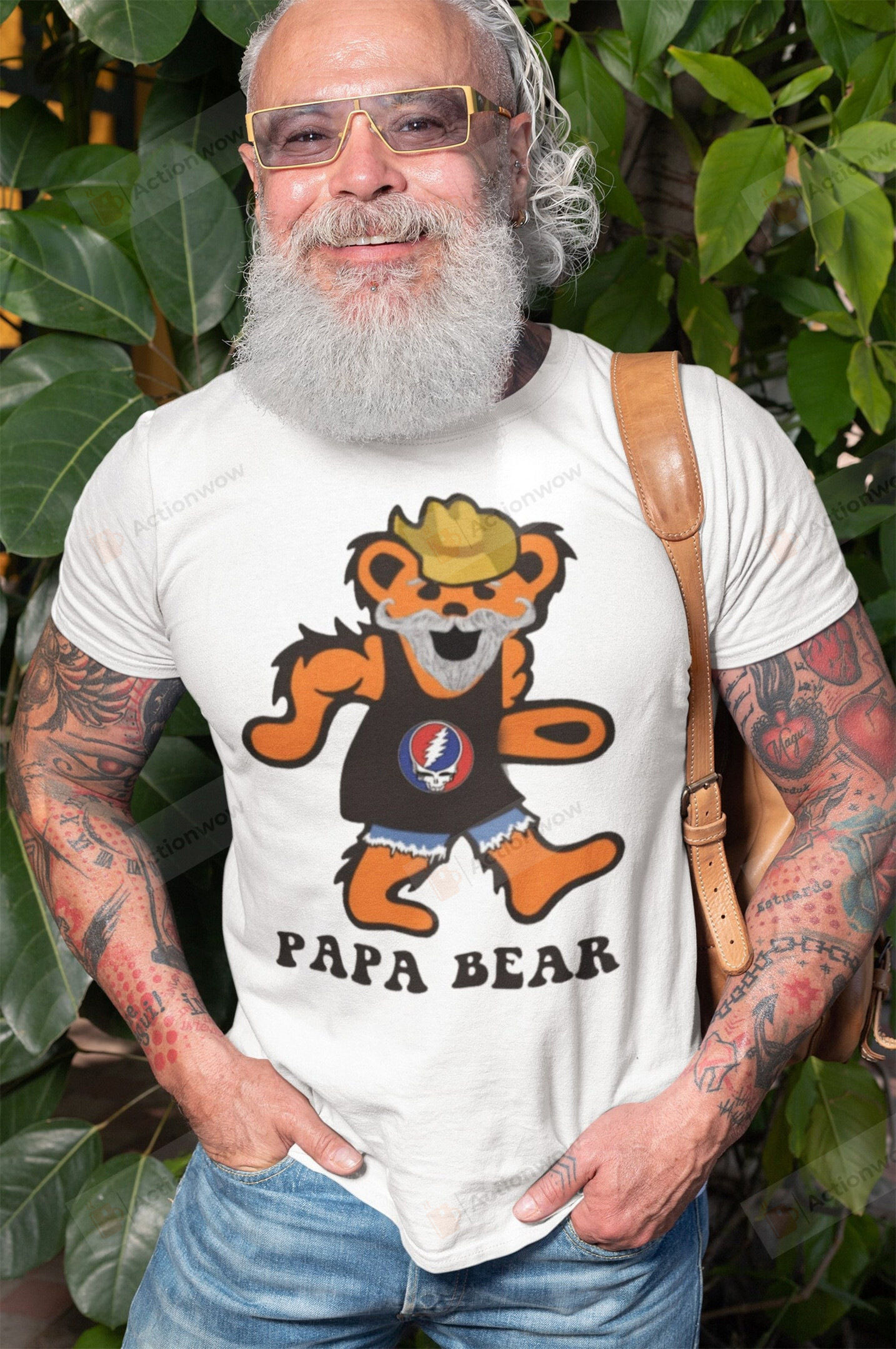 Vintage Grateful Papa Bear Shirt, Grateful Dead Tshirt, Rocker Shirt, I Love Rock And Roll Gifts For Dad, Rock Dad Tshirt