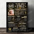 Personalized Custom Starmap Portrait Poster Canvas, 60th Birthday Back In 1962 Portrait Poster Canvas, Birthday Gift Portrait Poster Canvas