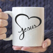 Jesus In My Heart Ceramic Coffee Mug, Jesus Coffee Mug, 11oz 15oz Coffee Mug
