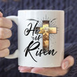 He Is Risen Ceramic Coffee Mug, Christian Coffee Mug