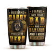 Husband Daddy Protector Hero Tumbler, I Have Two Title Tumbler, Dad Tumbler, Gifts For Dad, Gifts For Fathers Day Birthday Christmas From Family From Kids