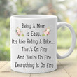Being A Mom Is Easy Mug, Funny Mothers Day Gift For Mom, Gifts For Mom From Daughter Son On Birthday Christmas