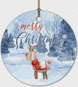 Personalized Merry Christmas Ornament, Deer In Snow Ornament, Christmas Gift Ornament