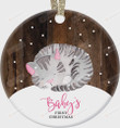 Baby Girl First Christmas Ornament, Gift For Cat Lovers Ornament, Christmas Gift Ornament