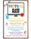 Virtual Class Rules Vertical Poster Home Decor Canvas Wall Art Print