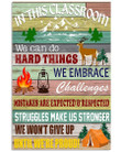 In This Classroom, We Can Do Hard Things Camping Theme Poster/Canvas - Art Picture Home Decor Wall Hangings Classroom Decorations Gifts Full Size For