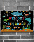 Shark Welcome To 8th Grade Poster Canvas, Back To School Poster Canvas