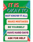 Classroom Poster Canvas, It Is Okay Vertical Poster Canvas, Back To School Poster Canvas