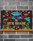 Shark Welcome To 12th Grade Poster Canvas, Back To School Poster Canvas