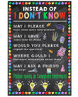 Instead Of I Don't Know Wall Art Poster Canvas, Back To School Gift Poster Canvas Art