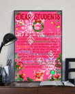 Personalized Dear Student Snowflake Reindeer Poster Canvas, My Wish For You Is That You See The Light Poster Canvas, Gifts For Student Poster Canvas, Classroom Decor Poster Canvas