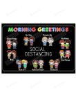 Morning Greeting In Social Distancing Horizontal Poster Home Decor Wall Art Print No Frame Or Canvas 0.75 Inch Frame Full-Size Best Gifts For Birthday, Christmas, Thanksgiving, Housewarming