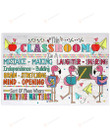 Everyone Matters In This Classroom Poster Canvas, Flamingo Teachers Art Poster Canvas, Classroom Poster Canvas