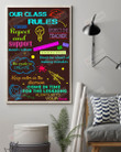 Our Class Rules, Come In Time For The Lessons Vertical Poster Home Decor Wall Art Print No Frame Or Canvas 0.75 Inch Frame Full-Size Best Gifts For Birthday, Christmas, Thanksgiving, Housewarming