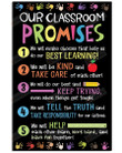 Our Classroom Promises Poster Canvas, We Will Be Kind And Take Care Of Each Other Poster Canvas, Classroom Poster Canvas