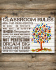 Classroom Rules Horizontal Poster Home Decor Wall Art Print No Frame Or Canvas 0.75 Inch Frame Full-Size Best Gifts For Birthday, Christmas, Thanksgiving, Housewarming