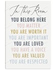 In This Room Poster. You Belong Here. Colorful Classroom Rules Poster On Back To School For Teachers, Students To Decorate The Classroom. Gifts Vertical Poster No Frame Or Canvas 0.75.