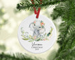 Personalized Cute Elephant Christmas Ornament, Gift For Elephant Lovers Ornament, Christmas Gift Ornament