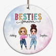 Personalized Ornament Doll Besties Floral Pattern Ides Gifts To Besties Sister With Love Ornament For Tree Decor On Xmas