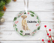 Personalized Yellow Labrador Retriever Ornament, Dog Lover Ornament, Christmas Gift Ornament