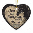 Personalized Custom Horse Memorial Ornament You Left Hoofprints On My Heart Sympathy Gifts Remembrance Keepsake Decorative Hanging Ornament