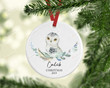 Personalized Christmas Owl Ornament, Gift For Owl Lovers Ornament, Christmas Gift Ornament