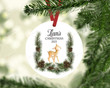 Personalized Christmas Tree With Deer Ornament, Gift For Mother Ornament, Christmas Gift Ornament
